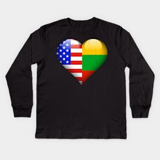 Half American Half Lithuanian - Gift for Lithuanian From Lithuania Kids Long Sleeve T-Shirt